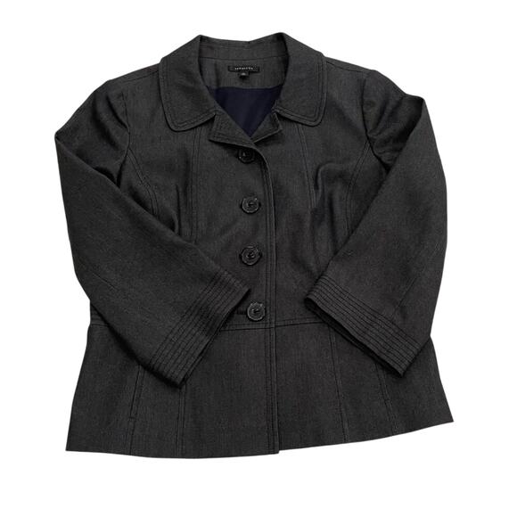 Semantiks Denim Look Dark Rinse 3/4 Sleeve Blazer / Jacket Cropped / Size 10 - Picture 5 of 14